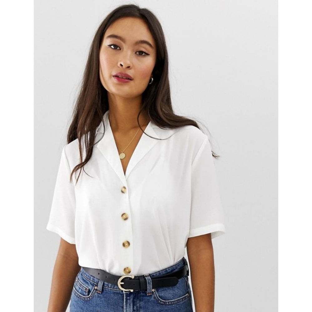 NWT Only Button Through Short Sleeve Top